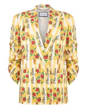 Philipp Plein Double-Breasted Duke Blazer Plein Gelato - Metallic