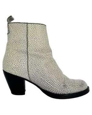 Acne Studios Textured Zip-Up Ankle Boots - Gray