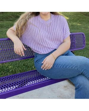 Eesome Dreams Knit Short Sleeve Top - Purple