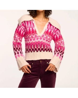 Ramy Brook Augustus V Neck Sweater - Red