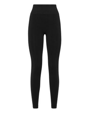 Philipp Plein Seamless Sport Leggings Logo - Black