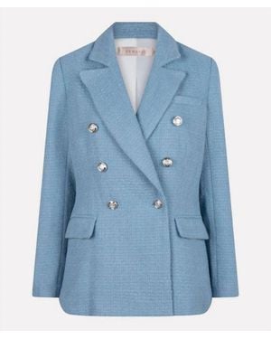 EsQualo Babette Boucle Blazer - Blue
