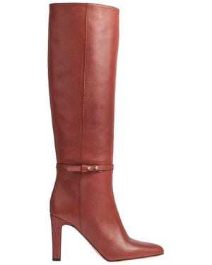 LK Bennett L.K.Bennett Caterina Leather Knee Boot - Red