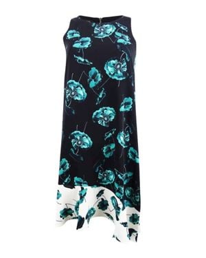 Alfani Floral Asymmetric Wear To Work Dress - White