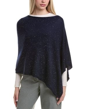 Sofiacashmere Reverse Jersey Sequin Wool & Cashmere-Blend Poncho - Blue