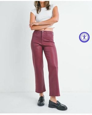 Just Black Denim Coated Straight Leg - Red