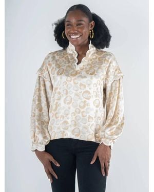 Emily Mccarthy Orchid Long Sleeve Top - White