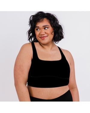 Calypsa Plus Longline Swim Bra - Black