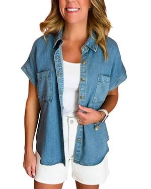 Blu Pepper Georgia Button Down Top - Blue