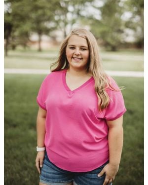 Ivy Jane Popover Ribbed Top - Green