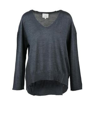 ALESSIA SANTI Asymmetric Knit Sweater With Relaxed Fit And Sequin Detailing - Gray