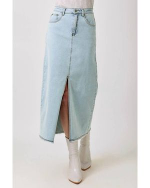 Mystree Front Slit Skirt - Blue