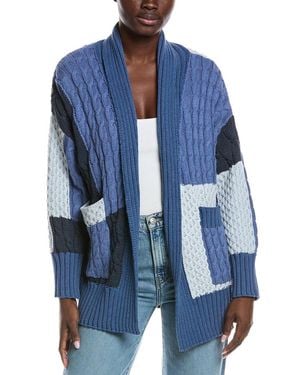 Electric and Rose Patchwork Cardigan - Blue