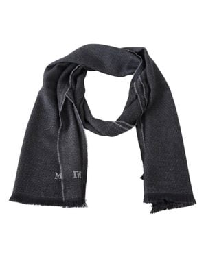 Missoni Wool Scarf With Signature Embroidery - Blue