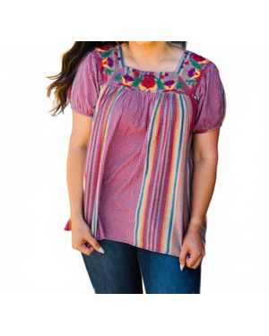 Layerz Clothing Adelynn Embroidered Top - Purple