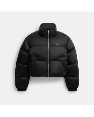 COACH Short Cropped Puffer Jacket - Black