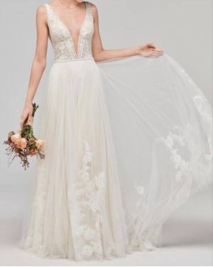 Watters Philomena V Neckline Bridal Dress - White