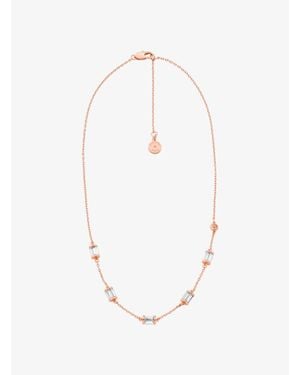 Michael Kors Outlet Cubic Zirconia Necklace - White