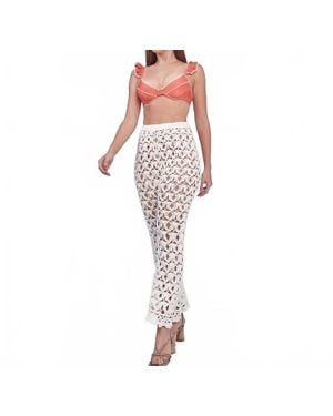 CAPITTANA April Crochet Coverup Pants - Pink