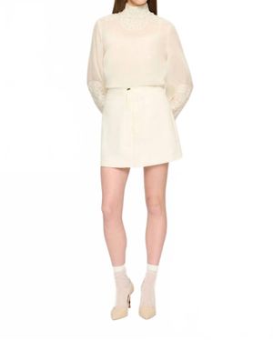 Clea Larissa Embroidery Shirt - Natural