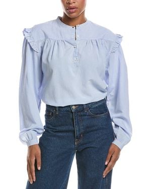 Officine Generale Charline Stripe Shirt - Blue
