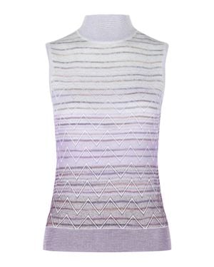 Missoni Ombre Zig Zag High-Neck Top - White