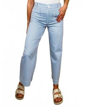Miou Muse I Remember You High-Rise Wide Leg Pants - Blue
