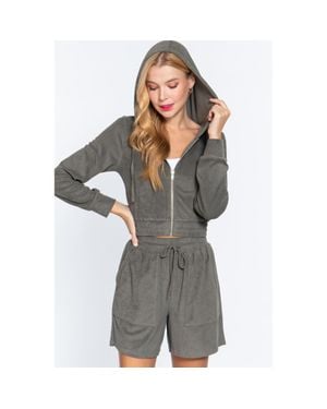 TRUEDAMES Hoodie Terry Towelling Jacket - Gray