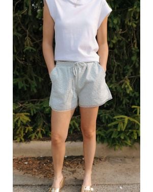 Pretty Garbage Embroidered Gingham Shorts - Multicolor