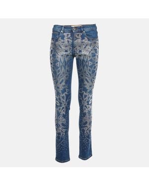 Roberto Cavalli Denim Studded Slim Fit Jeans S/Waist - Blue