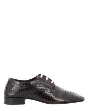Dries Van Noten Pointed Toe Perforated Laces Loafers - Black