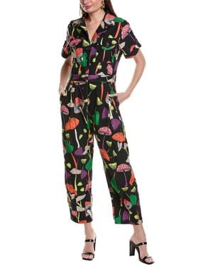 FARM Rio Mushroom Gabardine Jumpsuit - Black