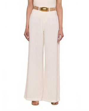L'Agence Amara Linen Wide-Leg Pant - Pink