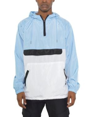 TRUEDAMES Color Block Anorak Jacket Pullover Windbreaker - Blue