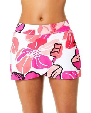 Anne Cole Tulip Drape Swim Skirt - Pink