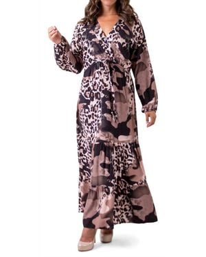 Gigi Moda Safari Print Maxi Dress - Red