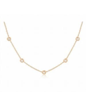 EF Collection 5 Diamond Pillow Necklace - Metallic