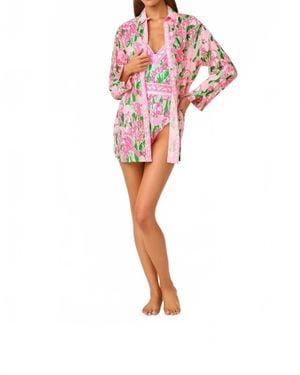 Lilly Pulitzer Kwitney Long Sleeve Cotton Cover-Up - Red