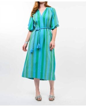 Uncle Frank Striped Patio Dress - Blue