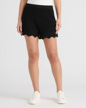 NVLT Pull On Crochet Shorts - Black