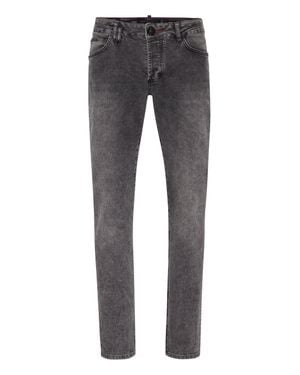 Philipp Plein Super Straight Cut Pants Camouflage - Gray