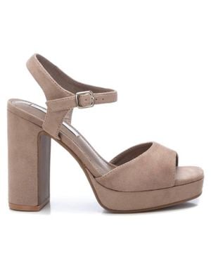Xti Heel Suede Sandals - Gray