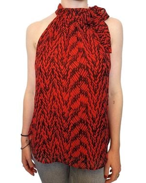 Veronica M Halter Tie Top - Red