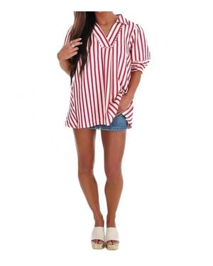 Umgee Easy Tide Stripe Top - Red