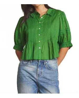 Trovata Jess Pintucked Blouse - Green