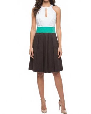 Jessica Simpson Keyhole Halter Pleated A-Line Cocktail Dress - Black