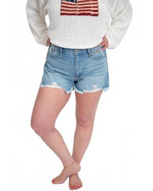 Kancan High Rise Distressed Shorts - Blue