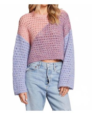 Saltwater Luxe Kourt Colorblock Open Weave Sweater - Blue