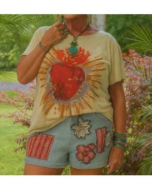 Jaded Gypsy Sacred Heart Short Sleeve Tee - Green