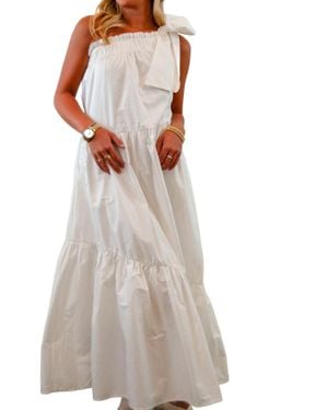 Before You One Shoulder Ruffle Maxi Dress - White